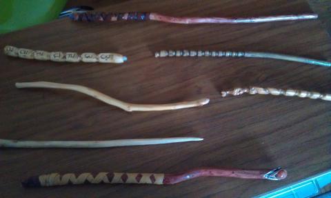 Handmade wooden wands, recycled wood wands